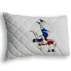 Подушка из алькантары с вышивкой 